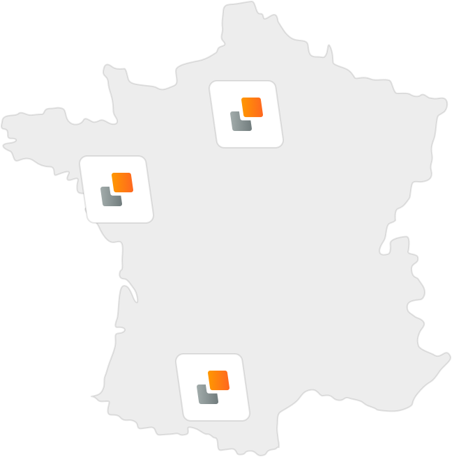 Carte des implantations de Qualispace, construction et aménagement pour les professionnels